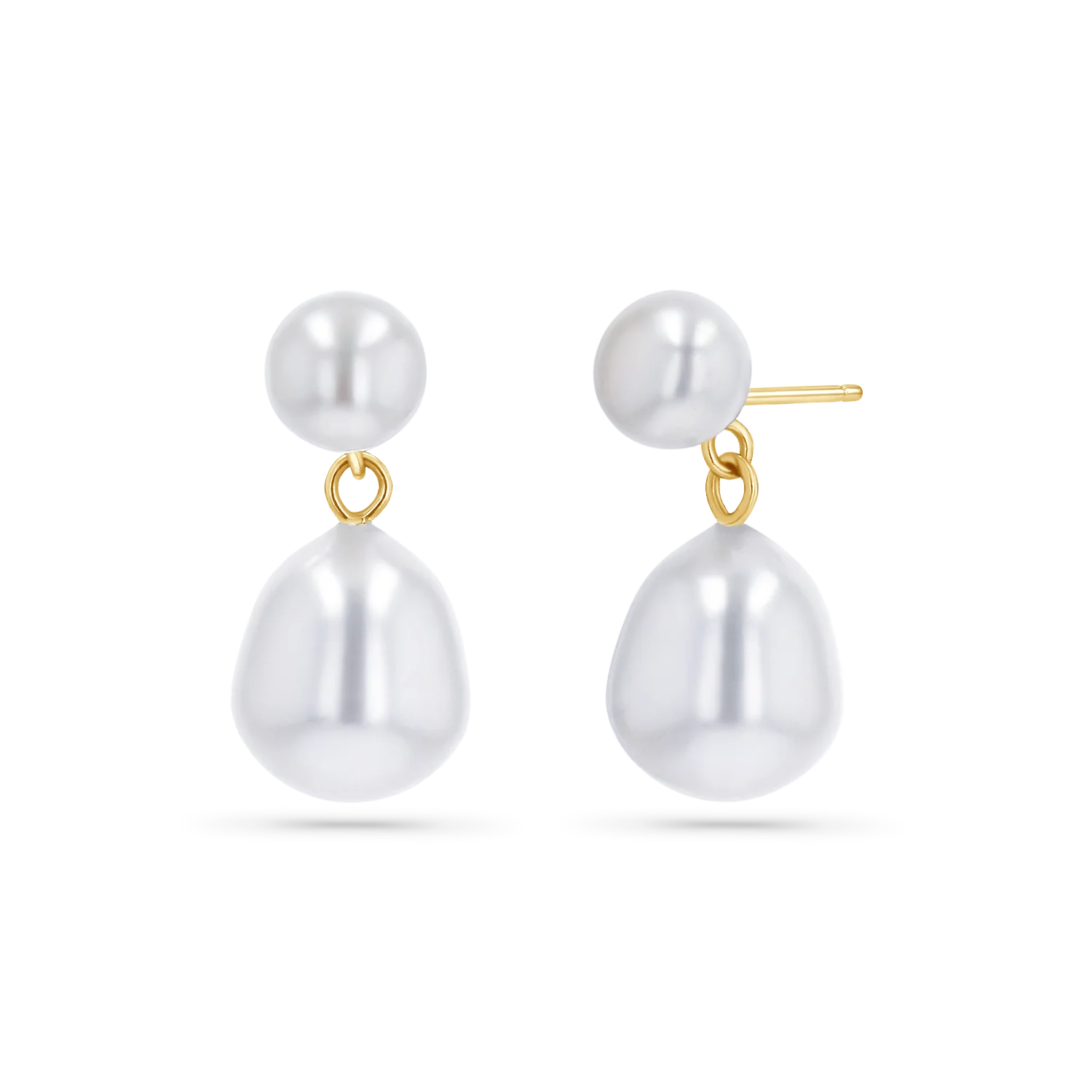 Image of Drop Pearl Stud Earrings