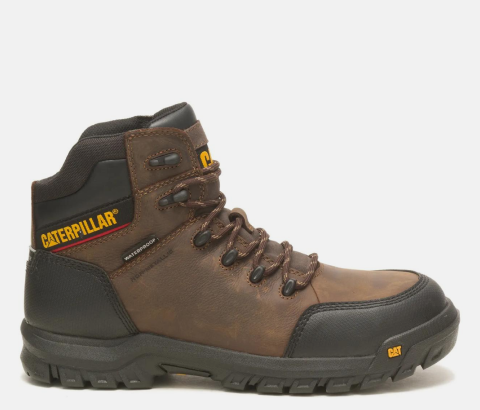 CAT Footwear - Men's Resorption Waterproof Composite Toe Work Boot - Seal Brown colorway.