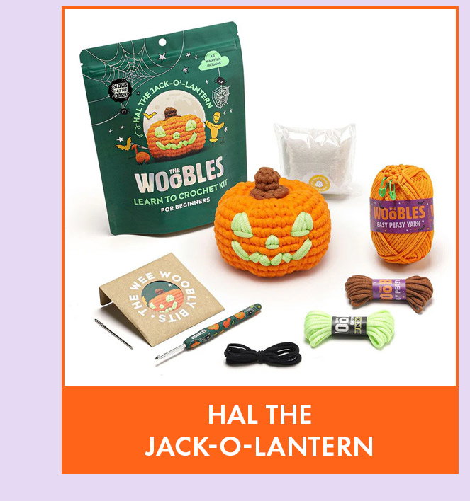 Hal the Jack-o-Lantern Glow in the Dark Learn to Crochet kit
