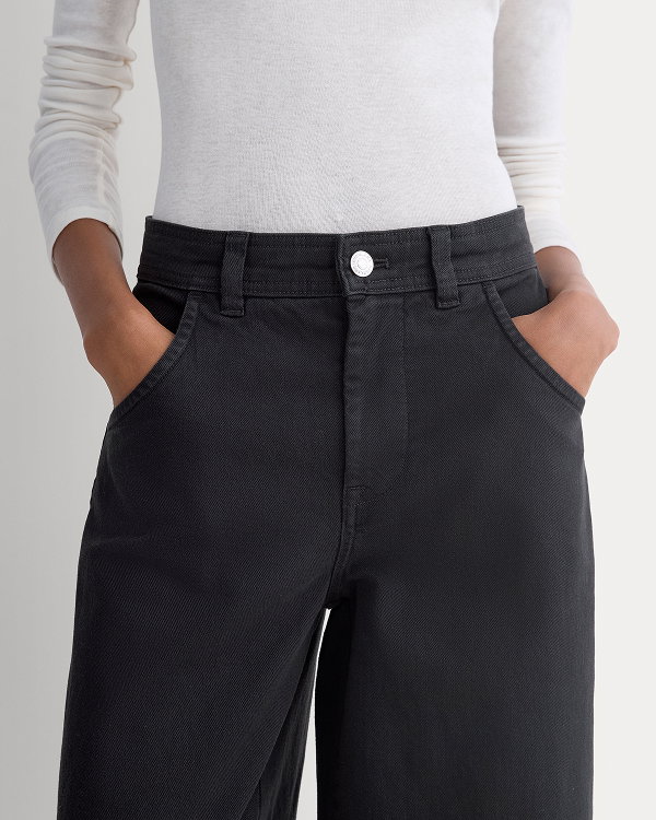 Image | Model | The Utility Twill Barrel Pant | Black