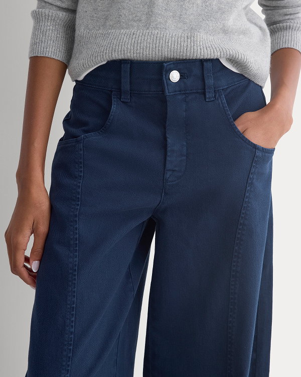 Image | Model | The Utility Seamed Wide-Leg Pant | Navy