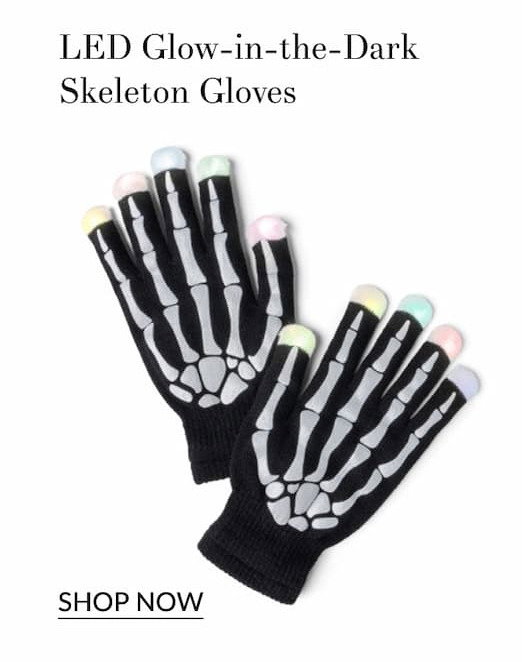 LED glow in the dark skeleton gloves