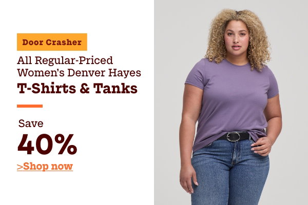 Door Crasher All Regular-Priced Women's Denver Hayes T-shirts + Tanks Save 40%