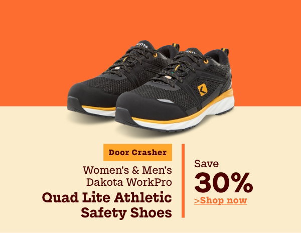 Door Crasher Women's + Men's Dakota WorkPro Quad Lite Athletic Safety Shoes Save 30%