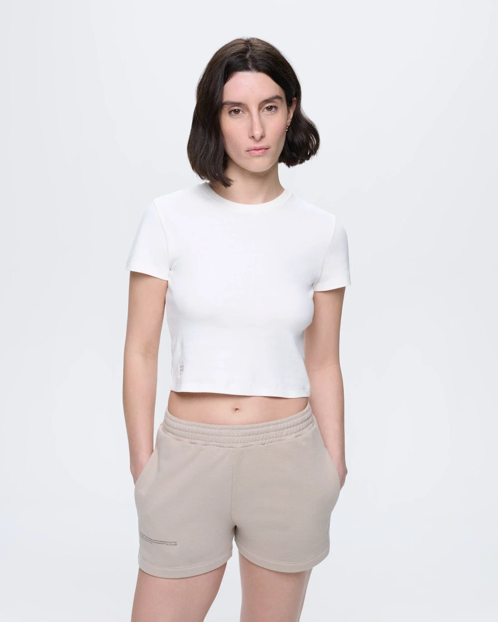 Image of Womens Cropped T-Shirt—Off-White