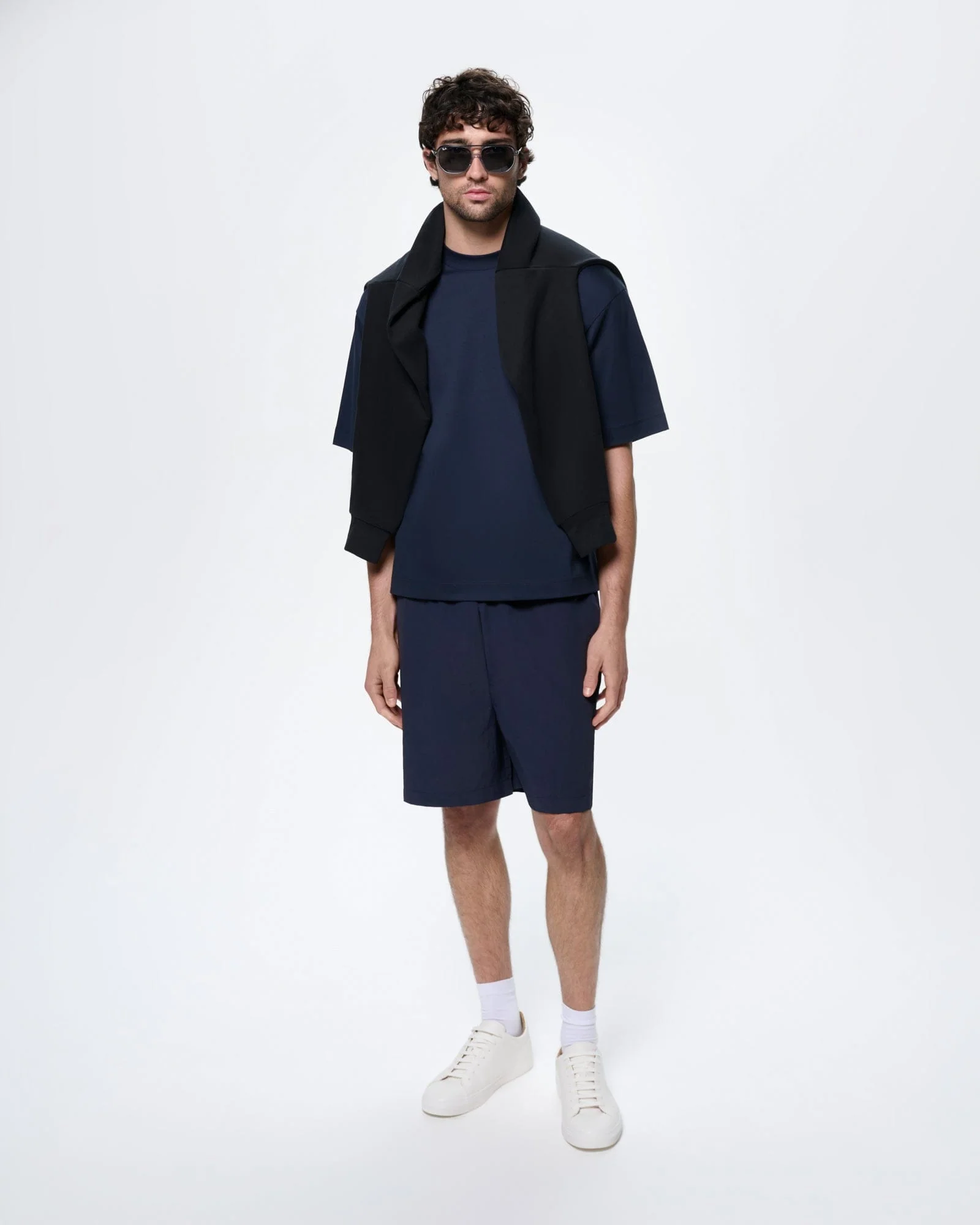 Image of Mens Interlock Oversized T-Shirt—Granite Navy