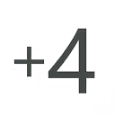 Shows the text “+4” to represent the addition of 4 points.
