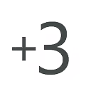 Shows the text “+3” to represent the addition of 3 points.