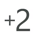 Shows the text “+2” to represent the addition of 2 points.