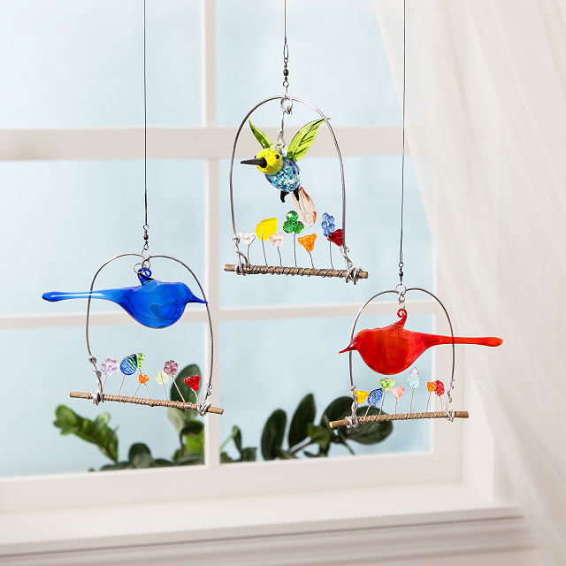 Handmade Glass Bird Suncatcher