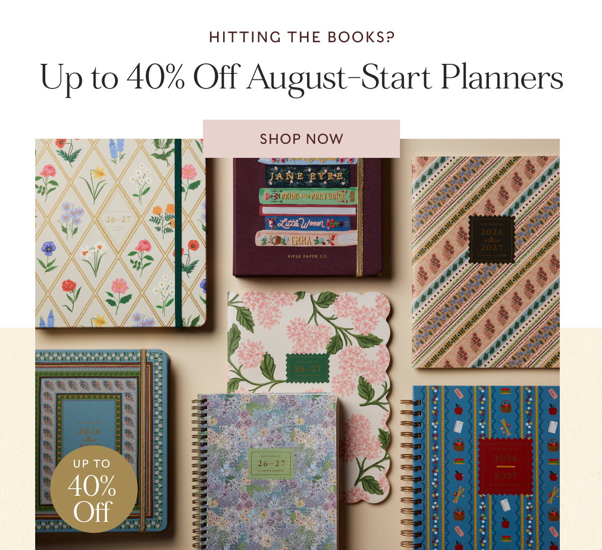 Up to 40% Off August-Start Planners