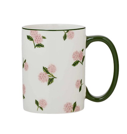 Pink Hydrangea Porcelain Mug Pink Hydrangea Porcelain Mug