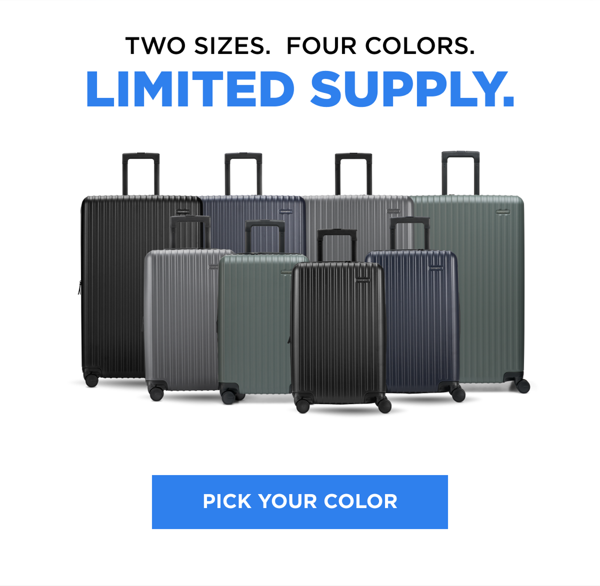 Two sizes. four colors.  limited supply.  [PICK YOUR COLOR]