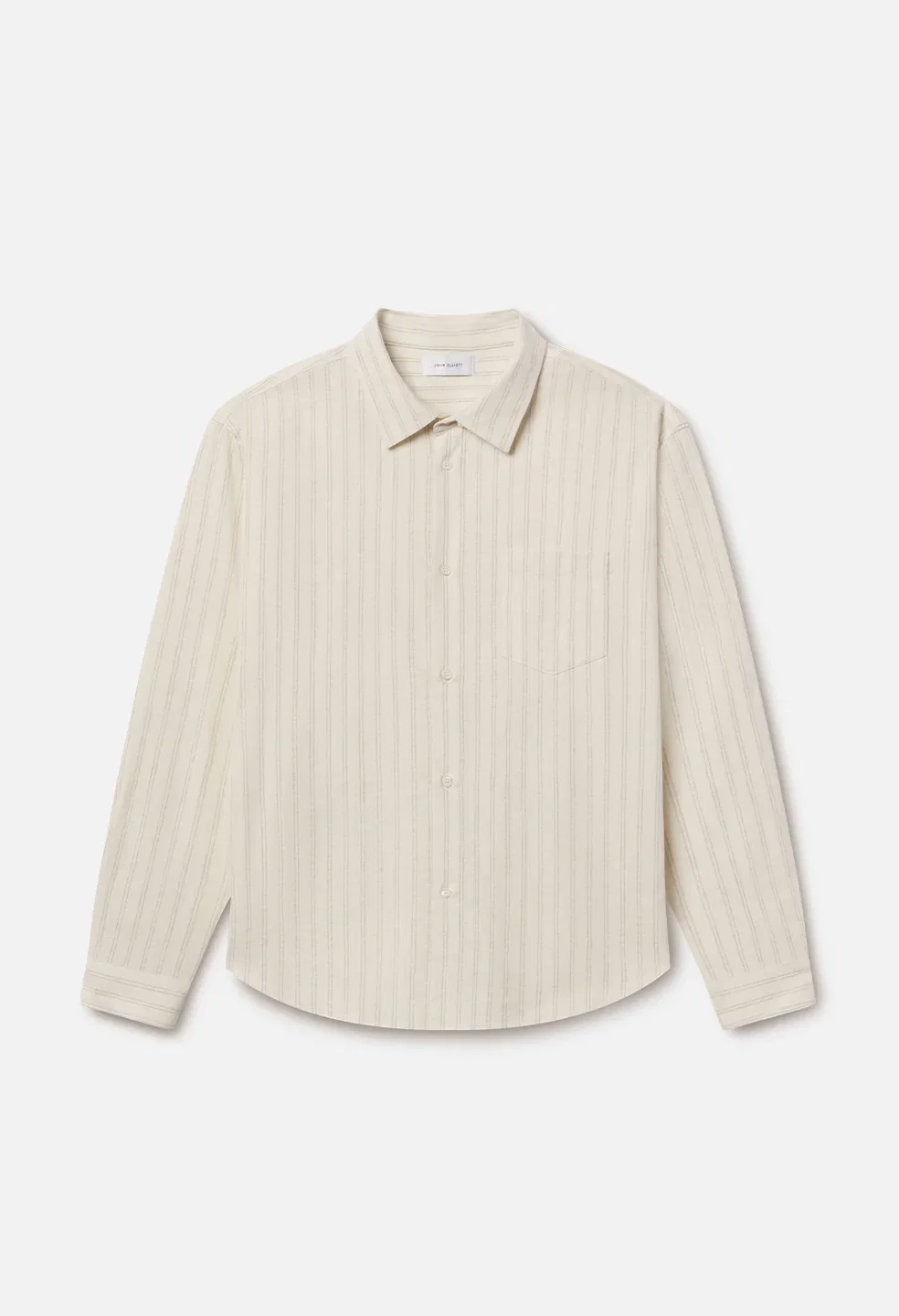 Image of Silk Linen Cloak Button Up / Salt Stripe