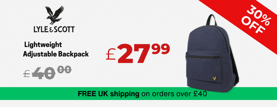 Lyle & Scott Unisex Branded Lightweight Adjustable Backpack Rucksack