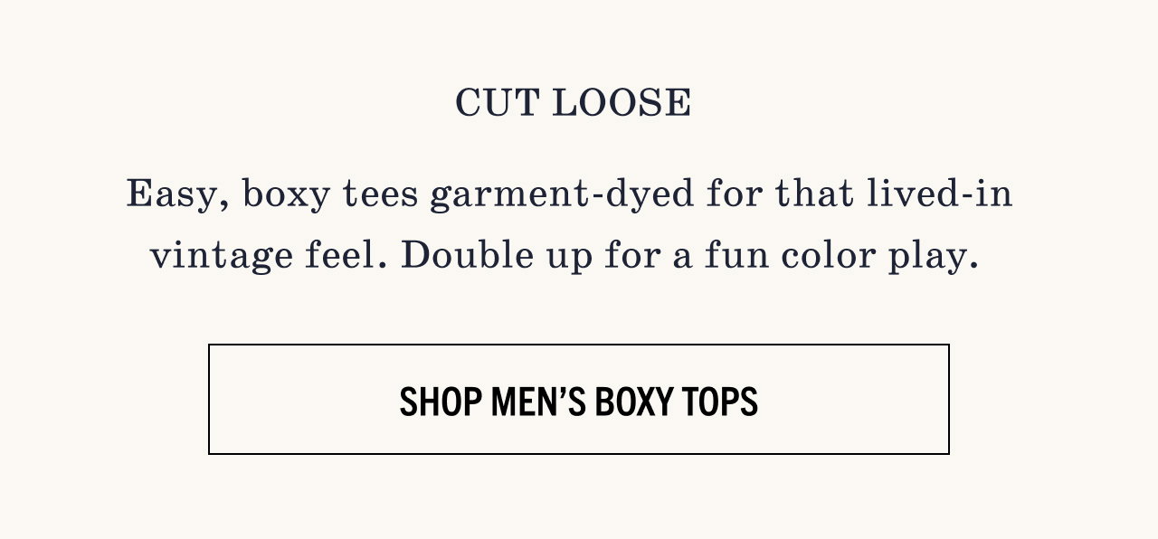 SHOP MEN'S BOXY TOPS