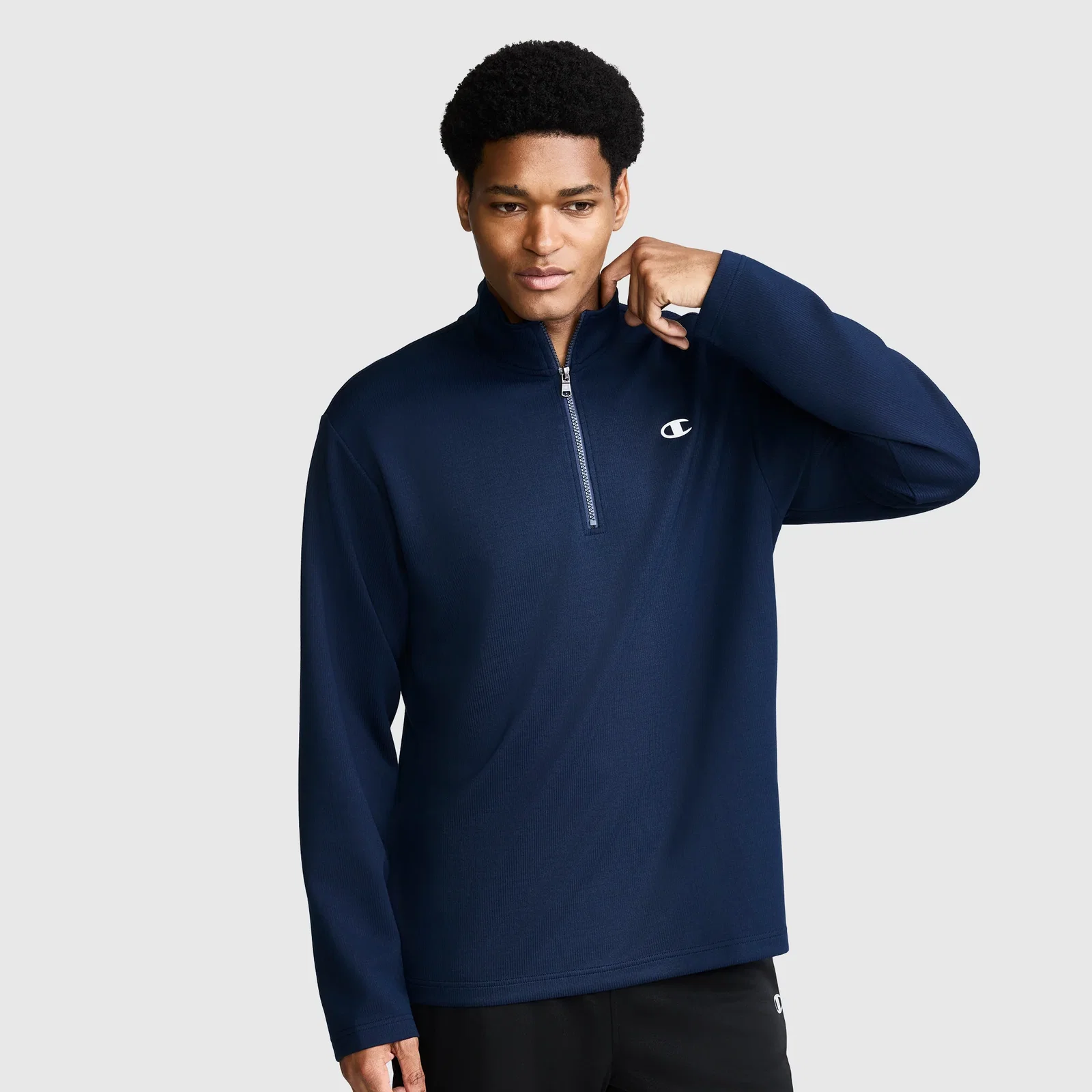 Image of Sport Long Sleeve 1/4 Zip Mockneck, C Logo