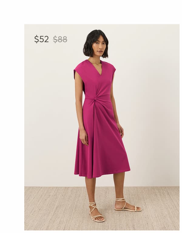 Organic Cotton Jersey V-Neck Twist Dress