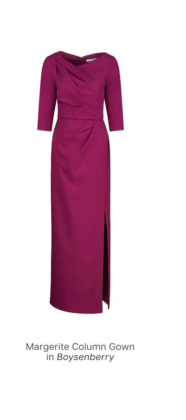 Margerite Column Gown in Boysenberry 