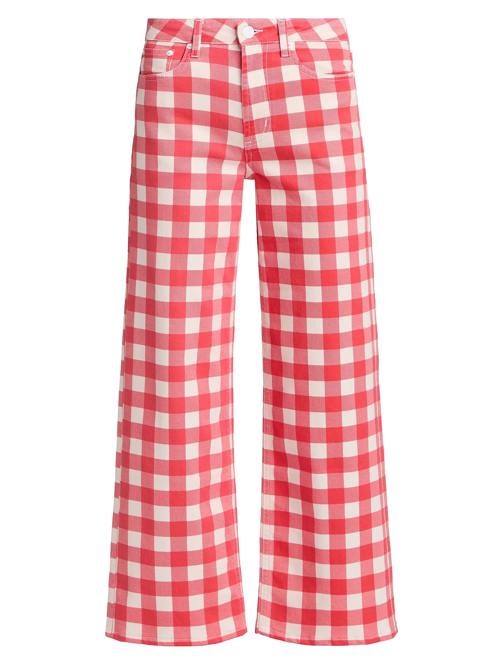 Rails Getty Gingham Wide-Leg Crop Jeans