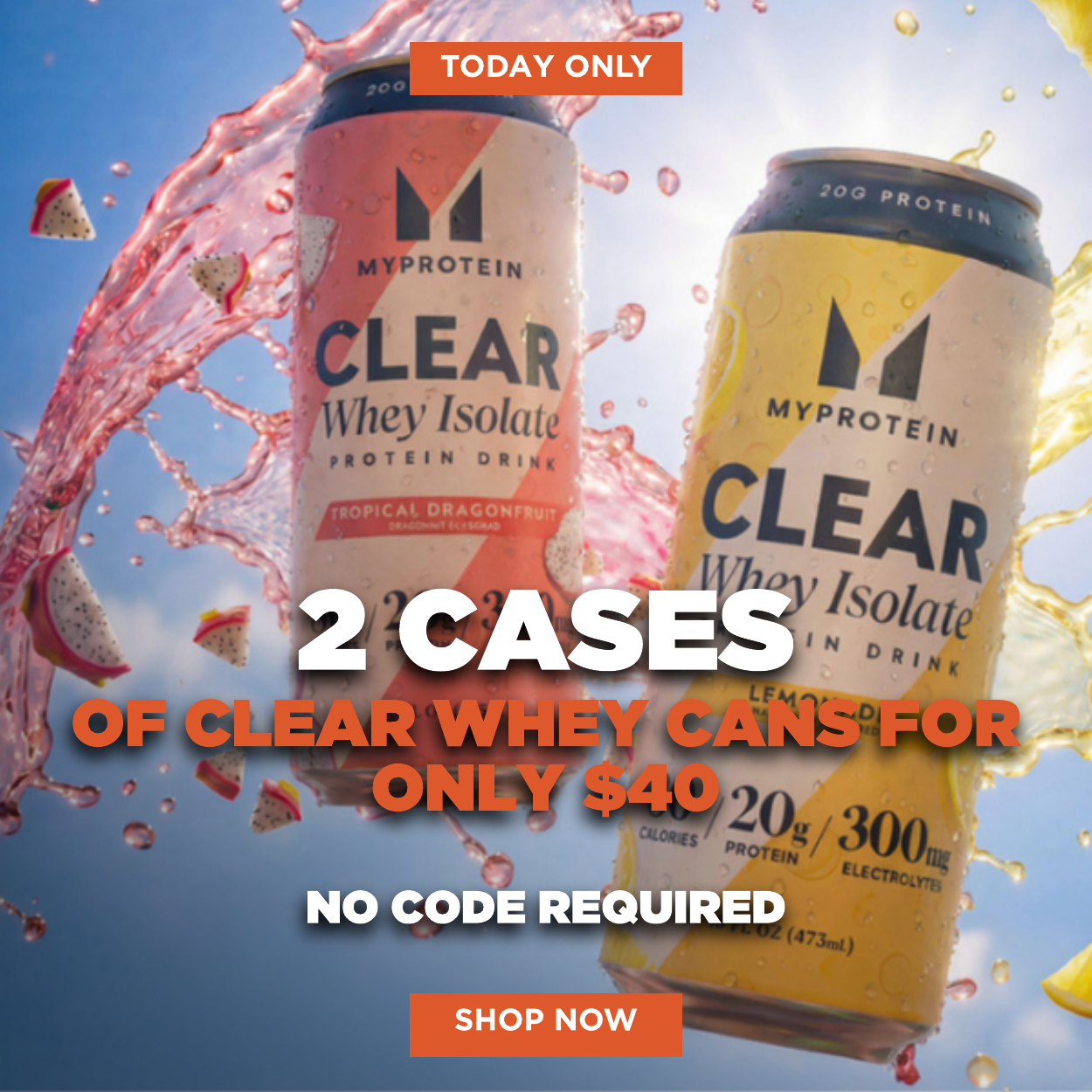 2 cases of clear whey for $40
