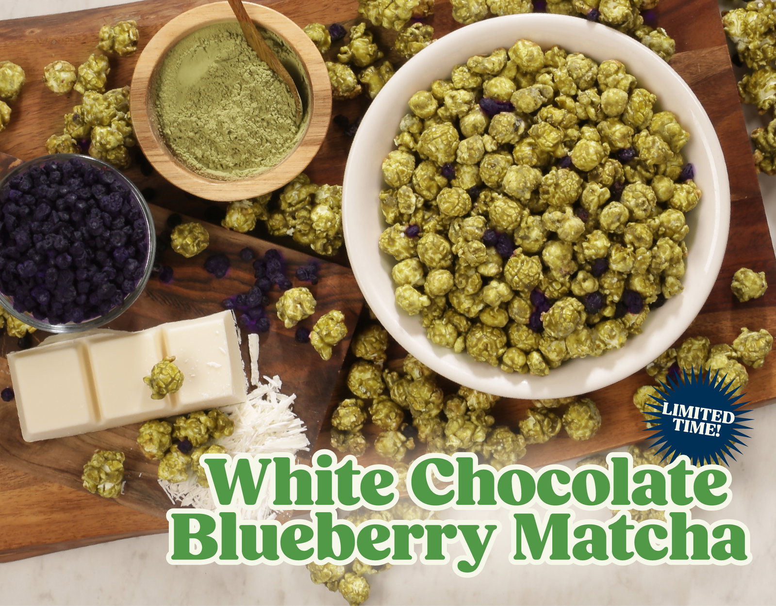 White chocolate blueberry matcha limited time!