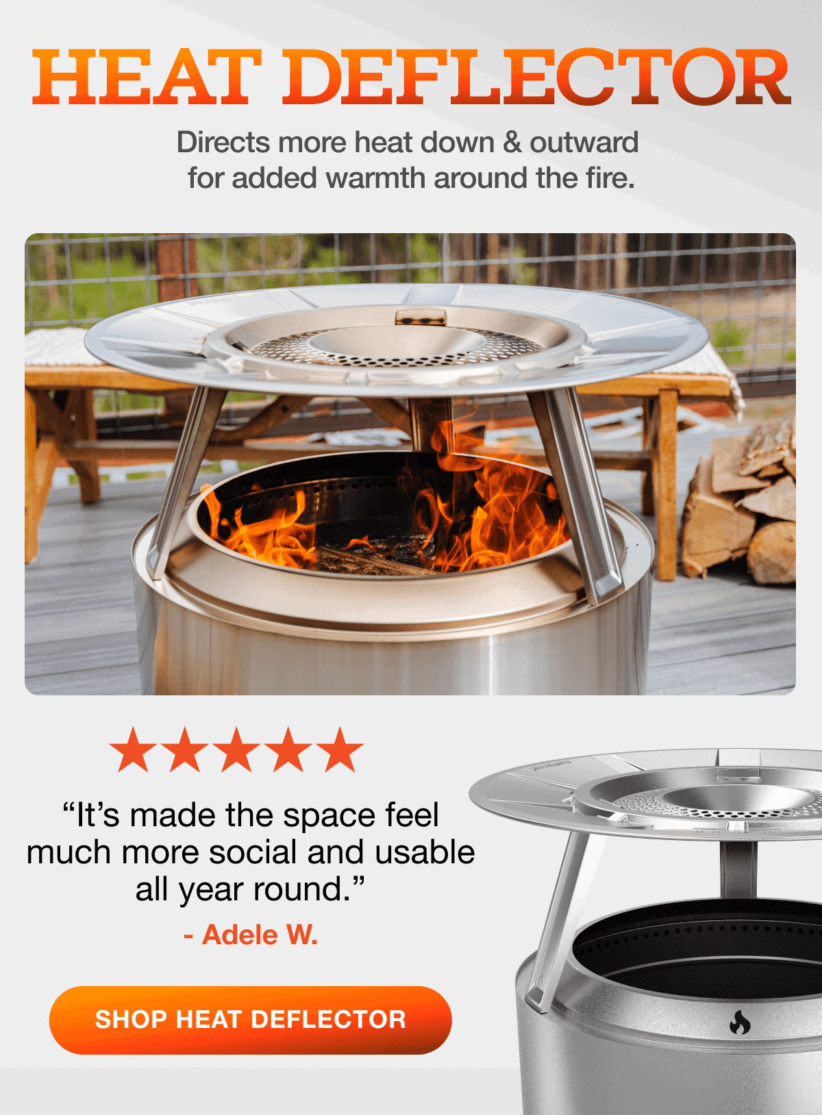 Fire Pit Heat Deflector