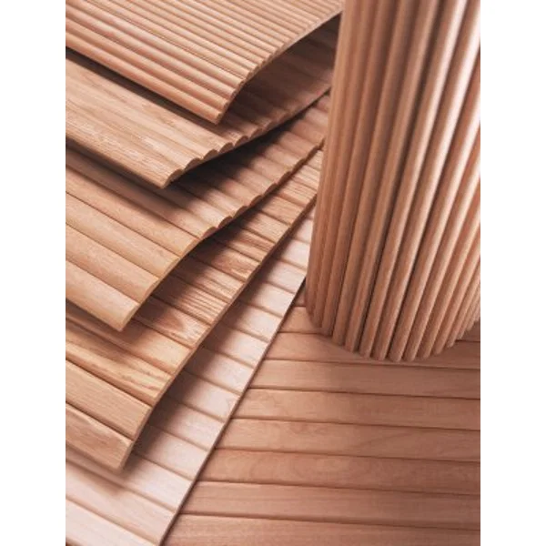 Woodfold Maple 48" x 48" Roll Solid Wood Flexible Tambour 3/4" Interval Half Round Style Profile, 1/4" Thickness