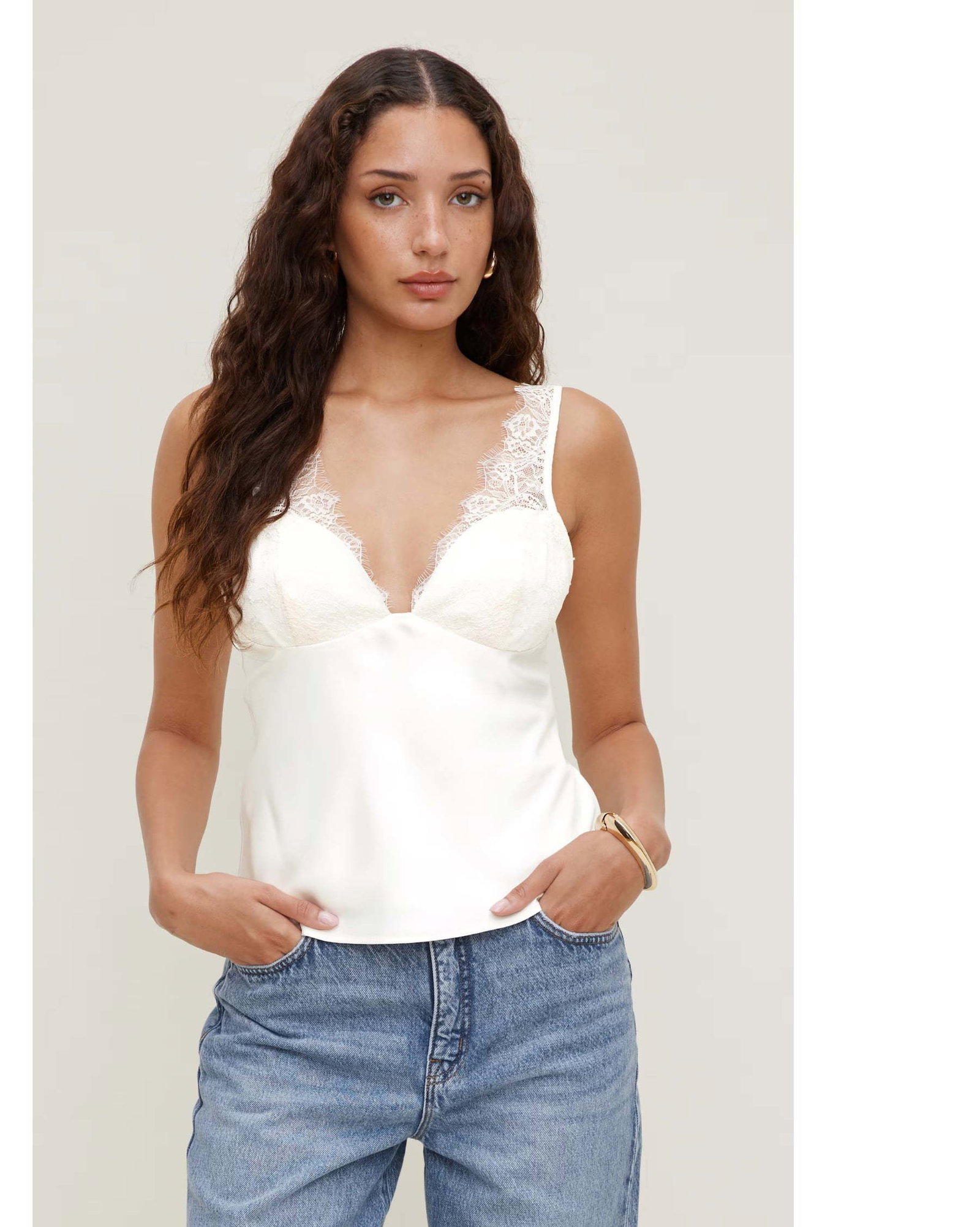 Satin Lace Cami Top