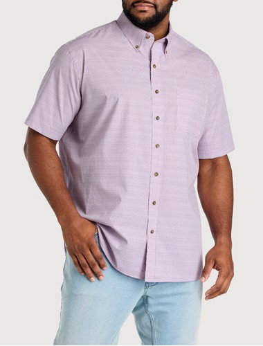 Easy-Care Geometric Print Sport Shirt