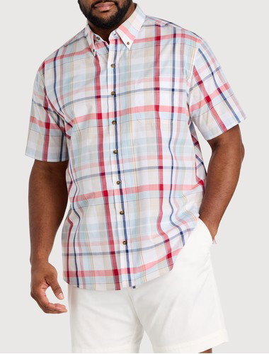Easy-Care Large Plaid Sport Shirt