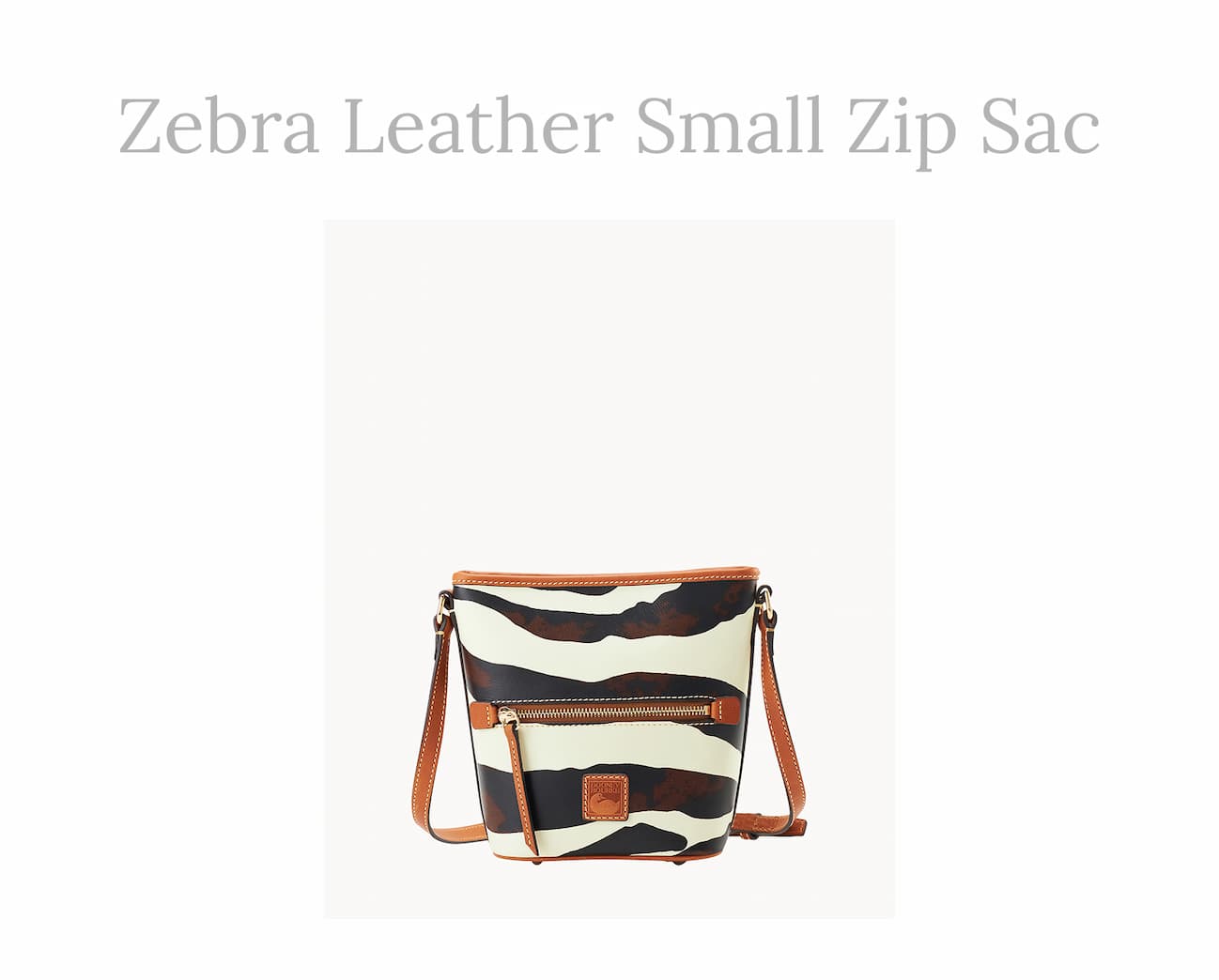 Zebra Leather Small Zip Sac