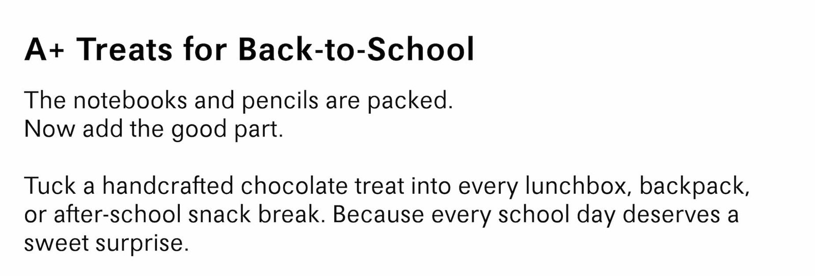 A+ Treats For Back-To-School