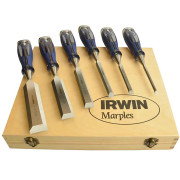 Irwin Marples M750 6 Piece Pro Bevel Edge Chisel Set in Wooden Box