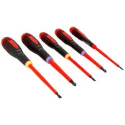 Bahco VDE 5 Piece Ergo Slotted/PZ Screwdriver Set