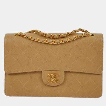 Classic Flap Medium Beige Cavi