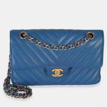 Classic Double Flap Small Blue