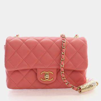 Mini Rectangular Pink Lambskin