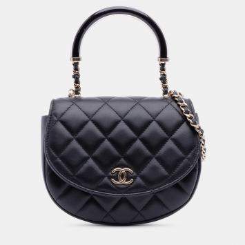 CC Half Moon Black Quilted Lam