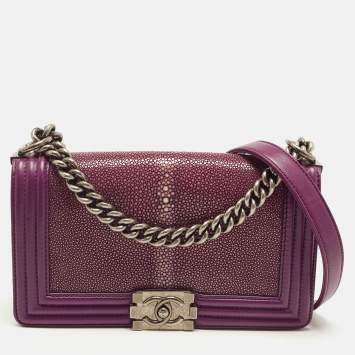 Boy Flap Medium Purple Leather
