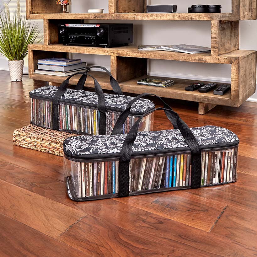 Image of Media Storage Bag Organizer with Handles for CDs Set of 2