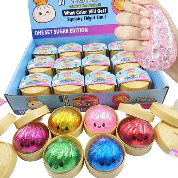 2-Pack Mini Glitter Squishy Dumplings Squeeze Toys