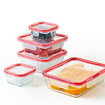 Pyrex 10-Piece FreshLock Glass Storage Set : Heat & Break-Resistant Microwave & Dishwasher Safe