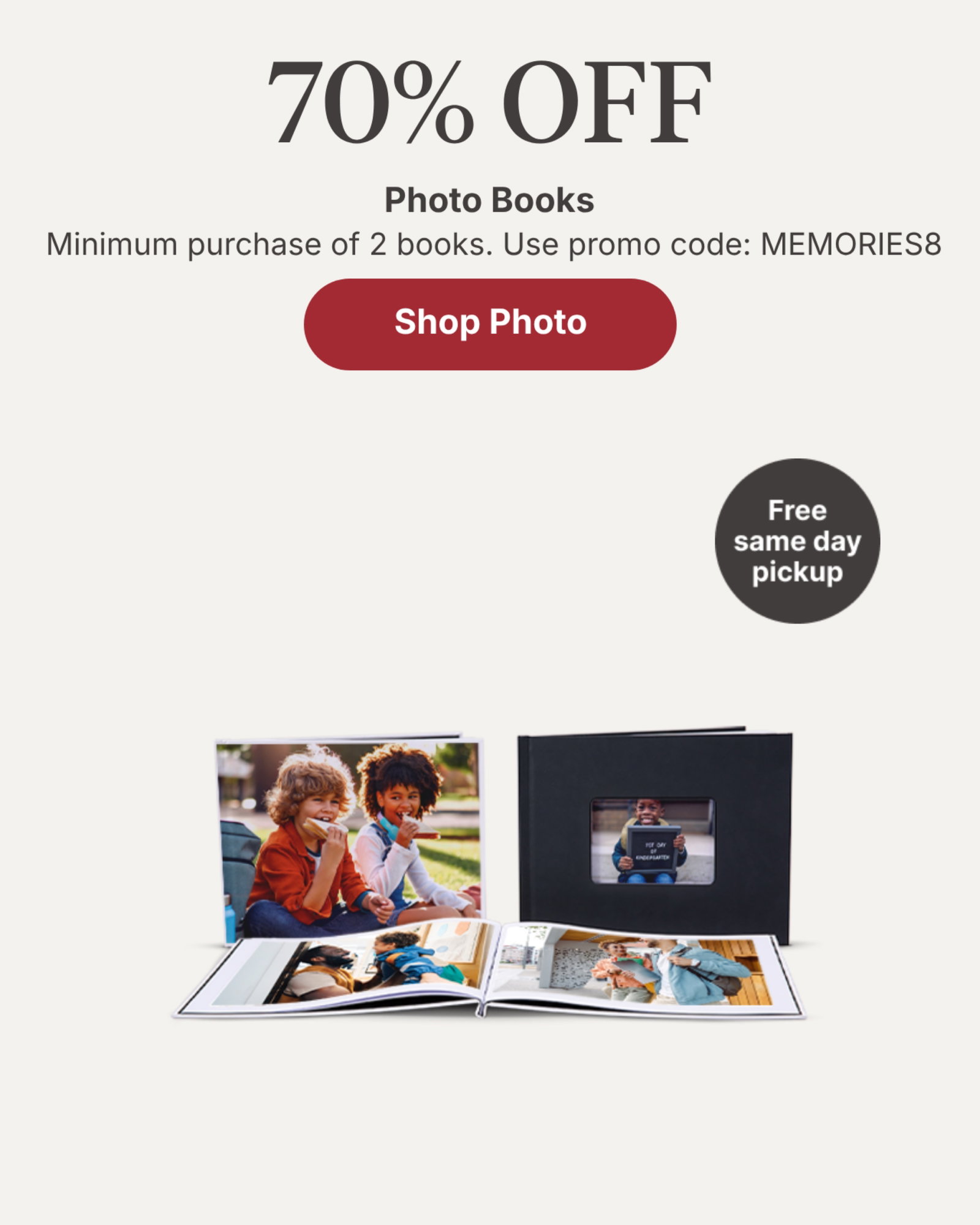 70% off Photo Books