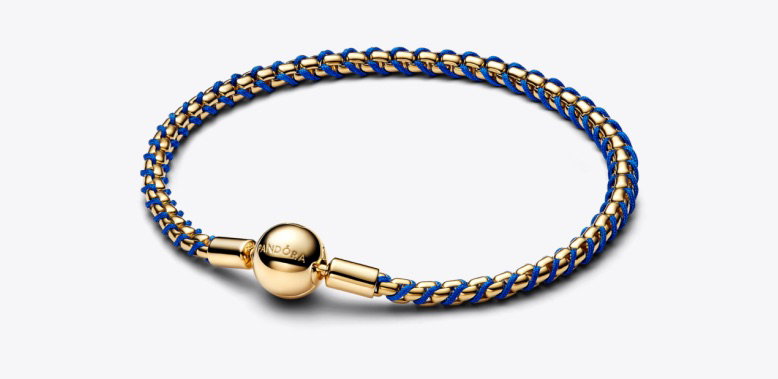 Blue Cord Box Chain Bracelet 