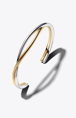 Entwined Two-Tone Open Bangle