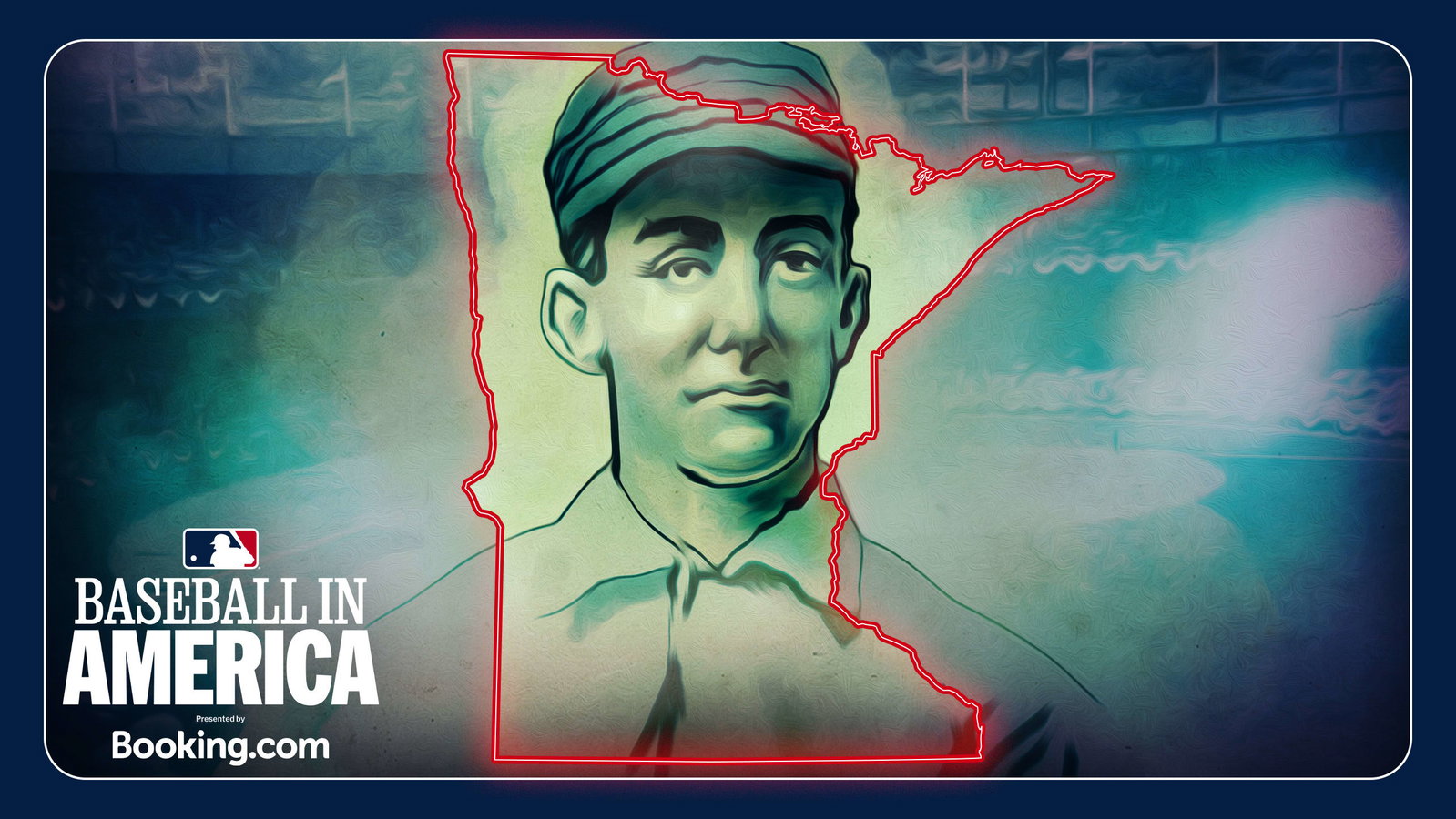 An image of Moonlight Graham within an outline of the state of Minnesota