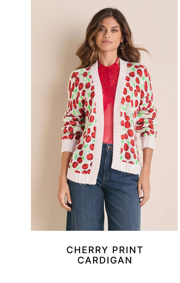 Cherry Print Cardigan