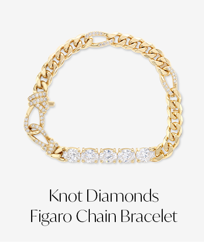 Knot Diamonds Figaro Chain Bracelet
