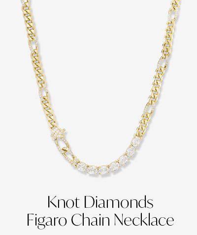 Knot Diamonds Figaro Chain Necklace